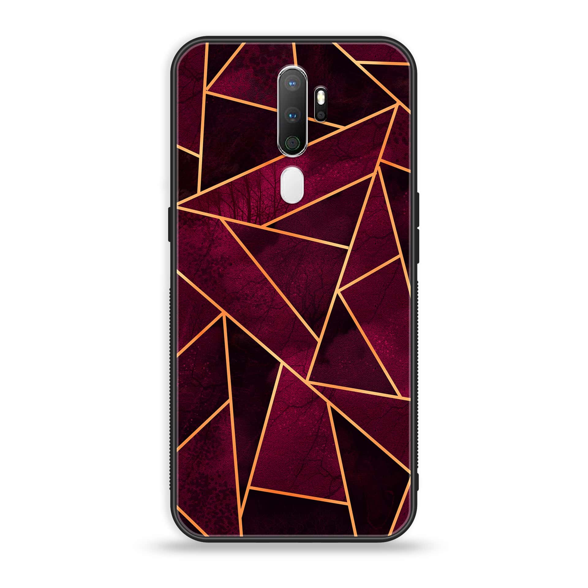 Oppo A9 2020 Geometric Marble Series Premium Printed Glass soft Bumper shock Proof Case