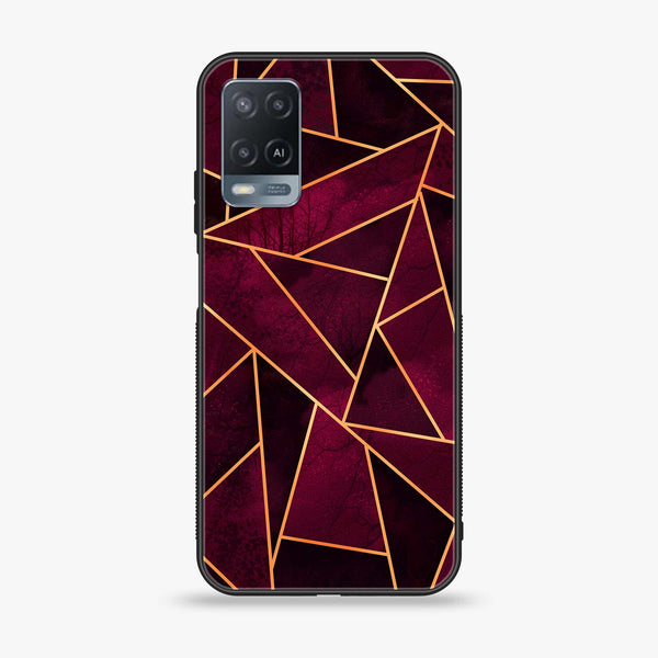 Oppo A54 - Geometric Marble  Design 4  - Premium Metal Printed soft Bumper shock Proof Case CS-31616