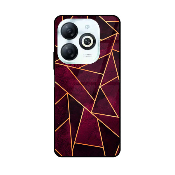 Infinix Hot 40i - Geometric Marble Design 4 - Premium Printed Glass soft Bumper shock Proof Case CS-7449