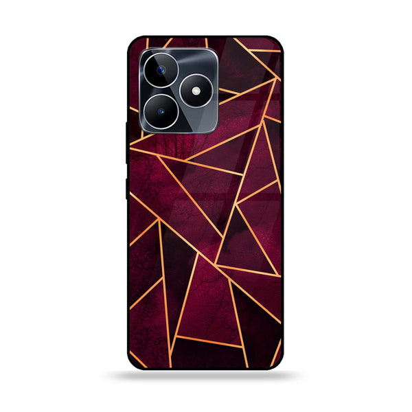 Realme Note 50 - Geometric Marble Design 4- Premium Printed Glass soft Bumper shock Proof Case CS-13203