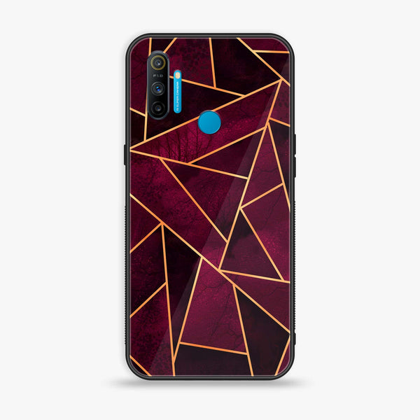 Realme C3 - Geometric Marble Design 4 - Premium Printed Glass soft Bumper shock Proof Case CS-15728