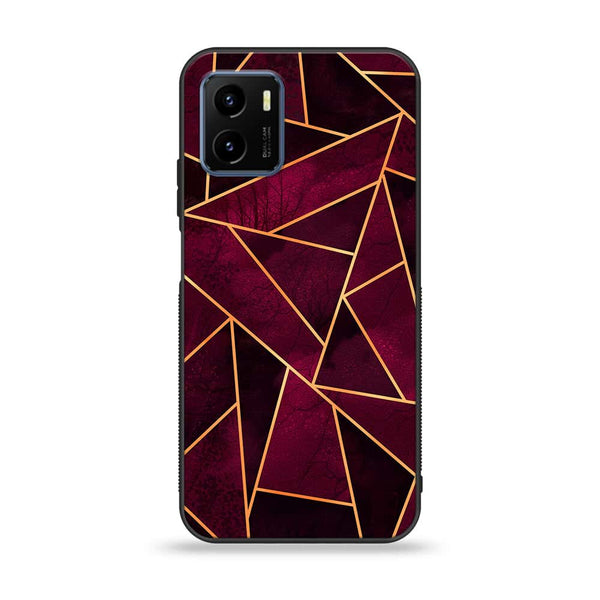 Vivo Y15s Geometric Marble Design 4 Premium Printed Glass soft Bumper shock Proof Case CS-43609