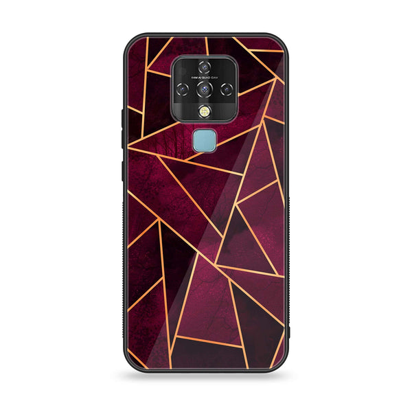 Tecno Camon 16 - Geometric Marble Design 4 - Premium Printed Glass soft Bumper shock Proof Case CS-14031