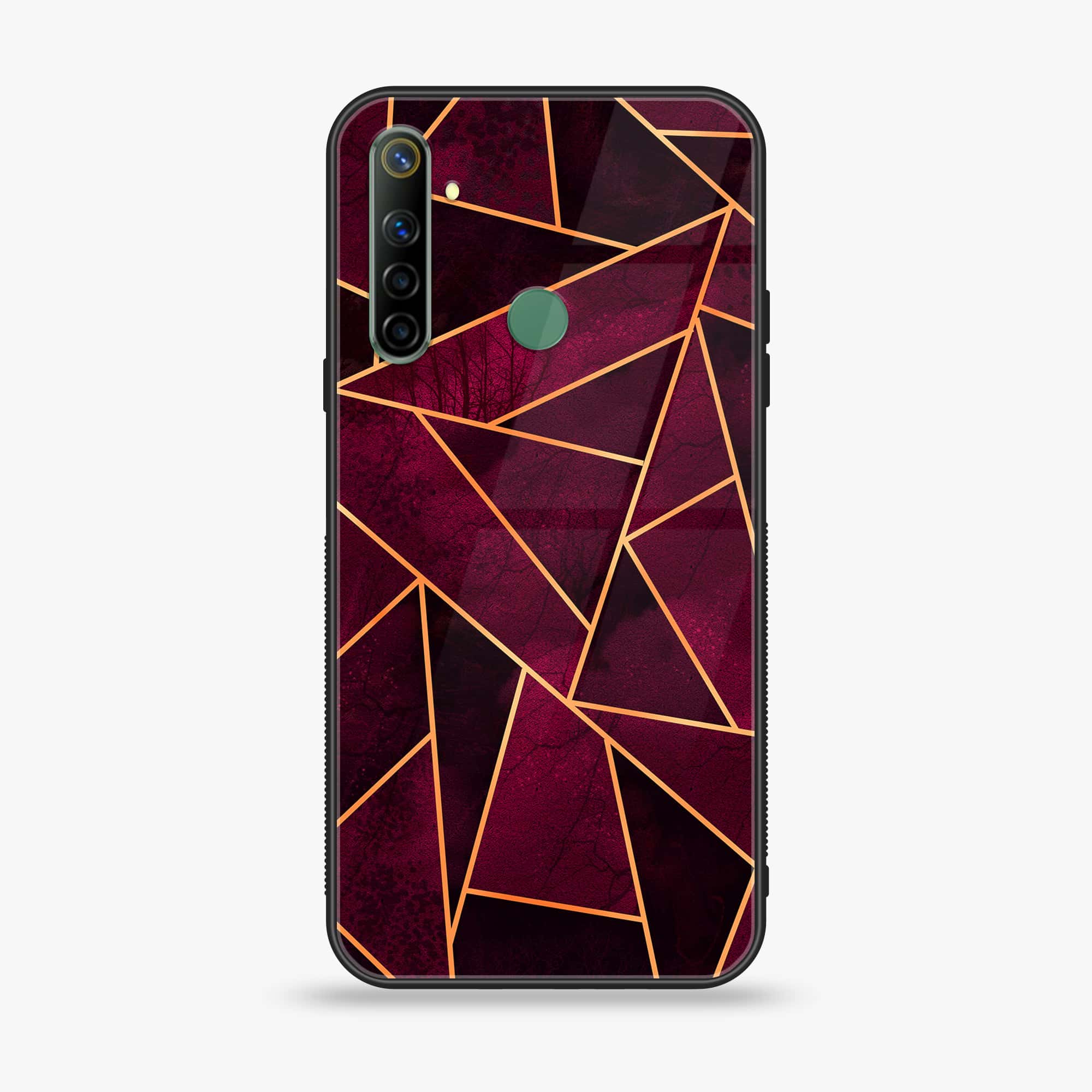 Realme Narzo 10 Geometric Marble Series Premium Printed Glass soft Bumper shock Proof Case