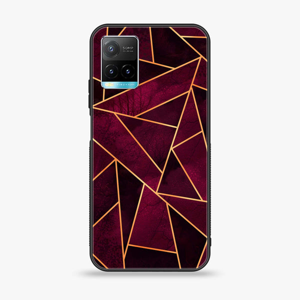 Vivo Y33T - Geometric Marble Series  Design 4 - Premium Printed Glass soft Bumper shock Proof Case  CS-19352