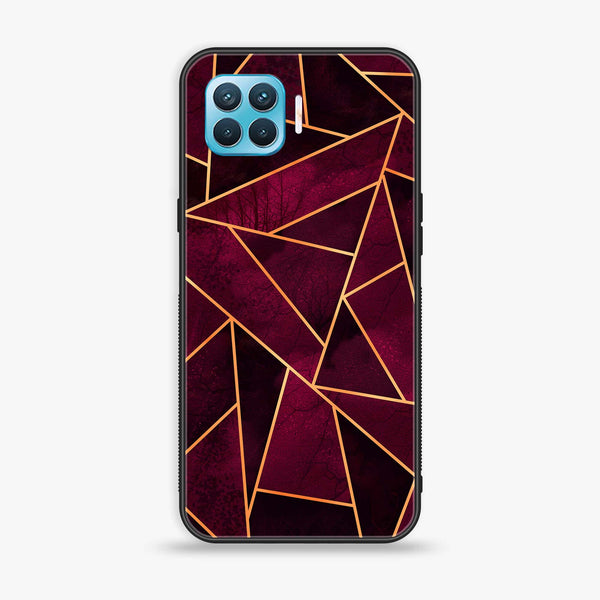 Oppo F17 Pro /A93 4G/ RENO 4 LITE - Geometric Marble Design 4 - Premium Printed Glass soft Bumper shock Proof Case CS-8872