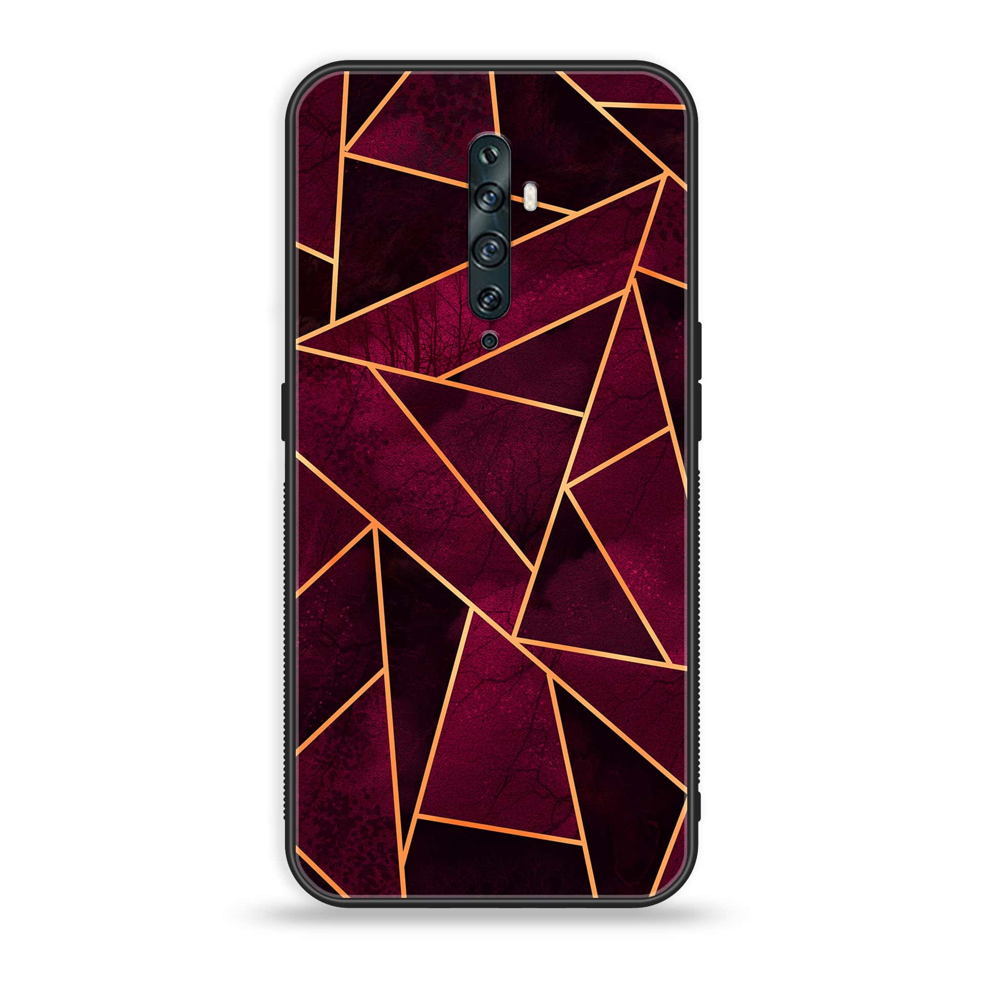 OPPO Reno 2f - Geometric Marble Series - Premium Printed Glass soft Bumper shock Proof Case