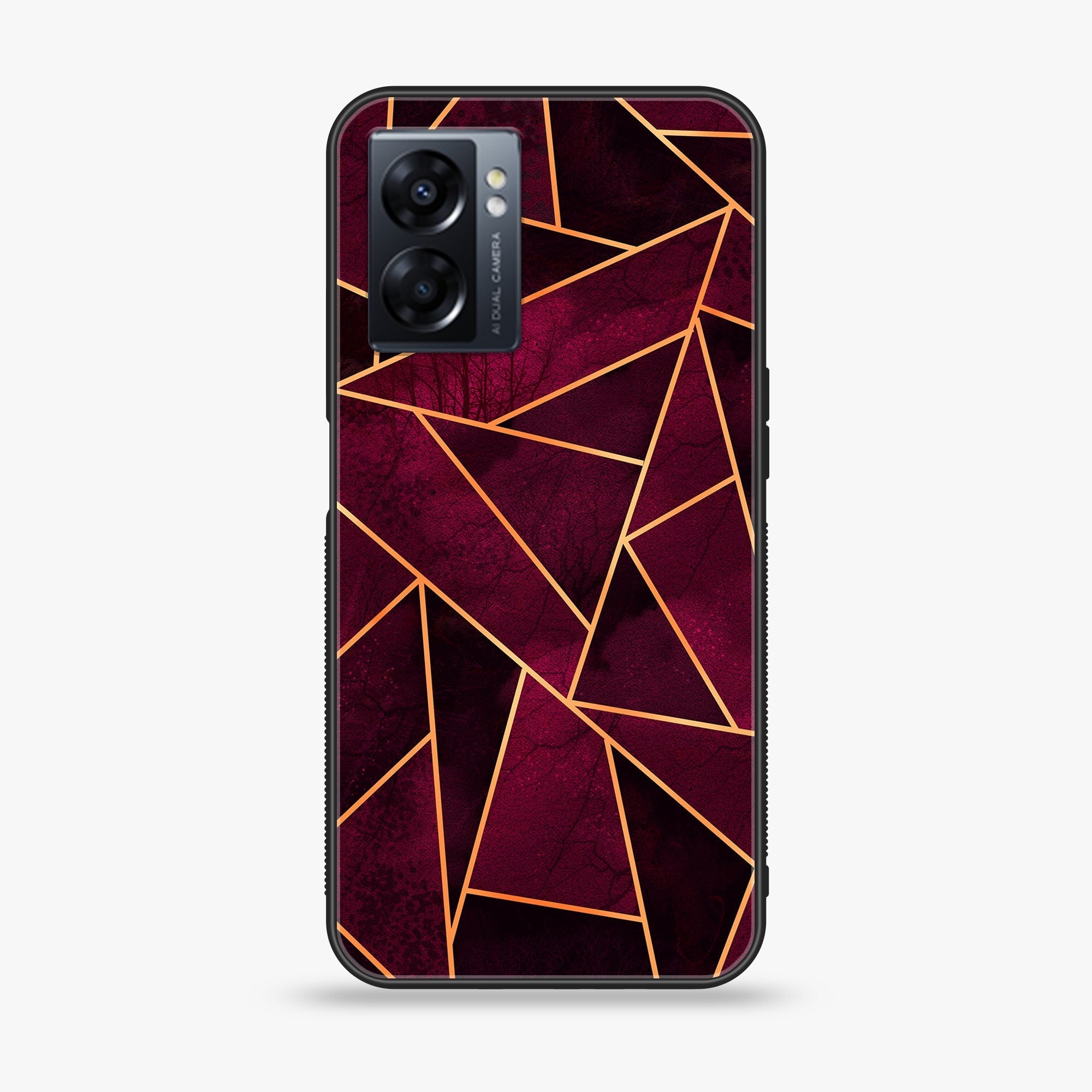 Oppo A77 4G - Geometric Marble Series - Premium Metal Printed soft Bumper shock Proof Case