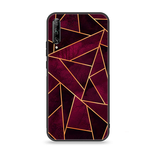 Huawei Y9s - Geometric Marble design 4- Premium Printed Glass soft Bumper shock Proof Case CS-11161