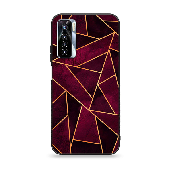 Tecno Camon 17 Pro - Geometric Marble Design 4 - Premium Printed Glass soft Bumper shock Proof Case CS-22625