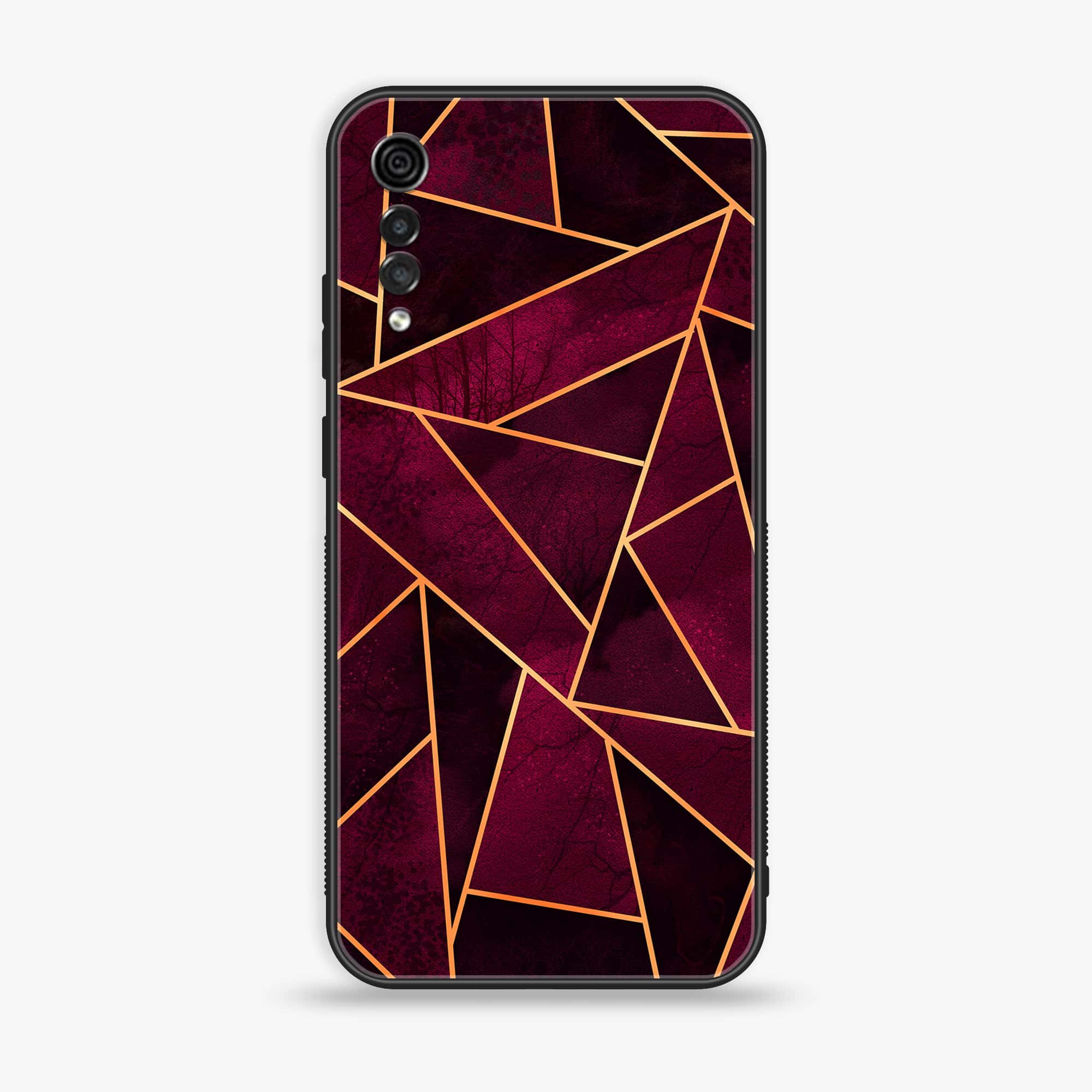 LG Velvet - Geometric Marble Series - Premium Printed Glass soft Bumper shock Proof Case