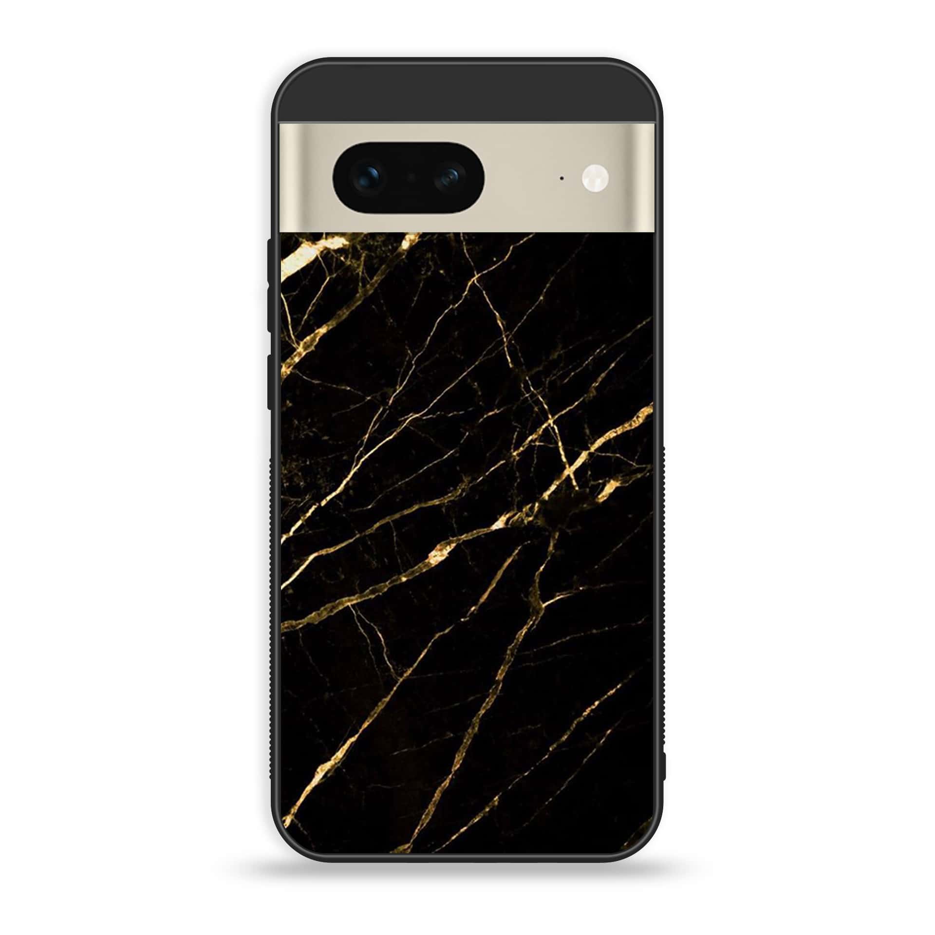 Google Pixel 7a  - Black Marble Series - Premium Printed soft Bumper Shock Proof Case
