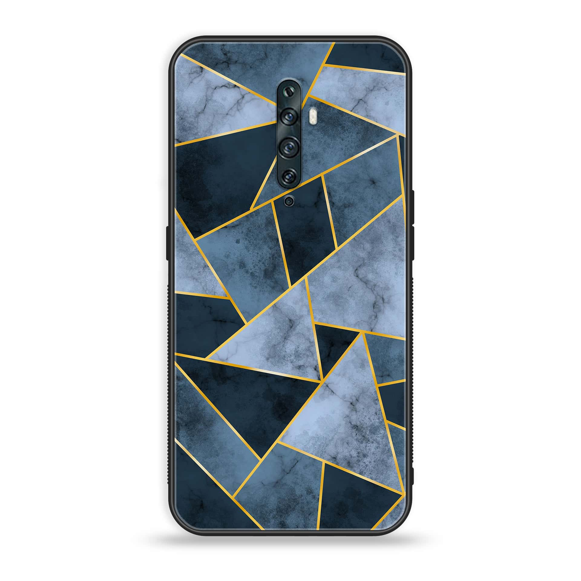 OPPO Reno 2f - Geometric Marble Series - Premium Printed Glass soft Bumper shock Proof Case