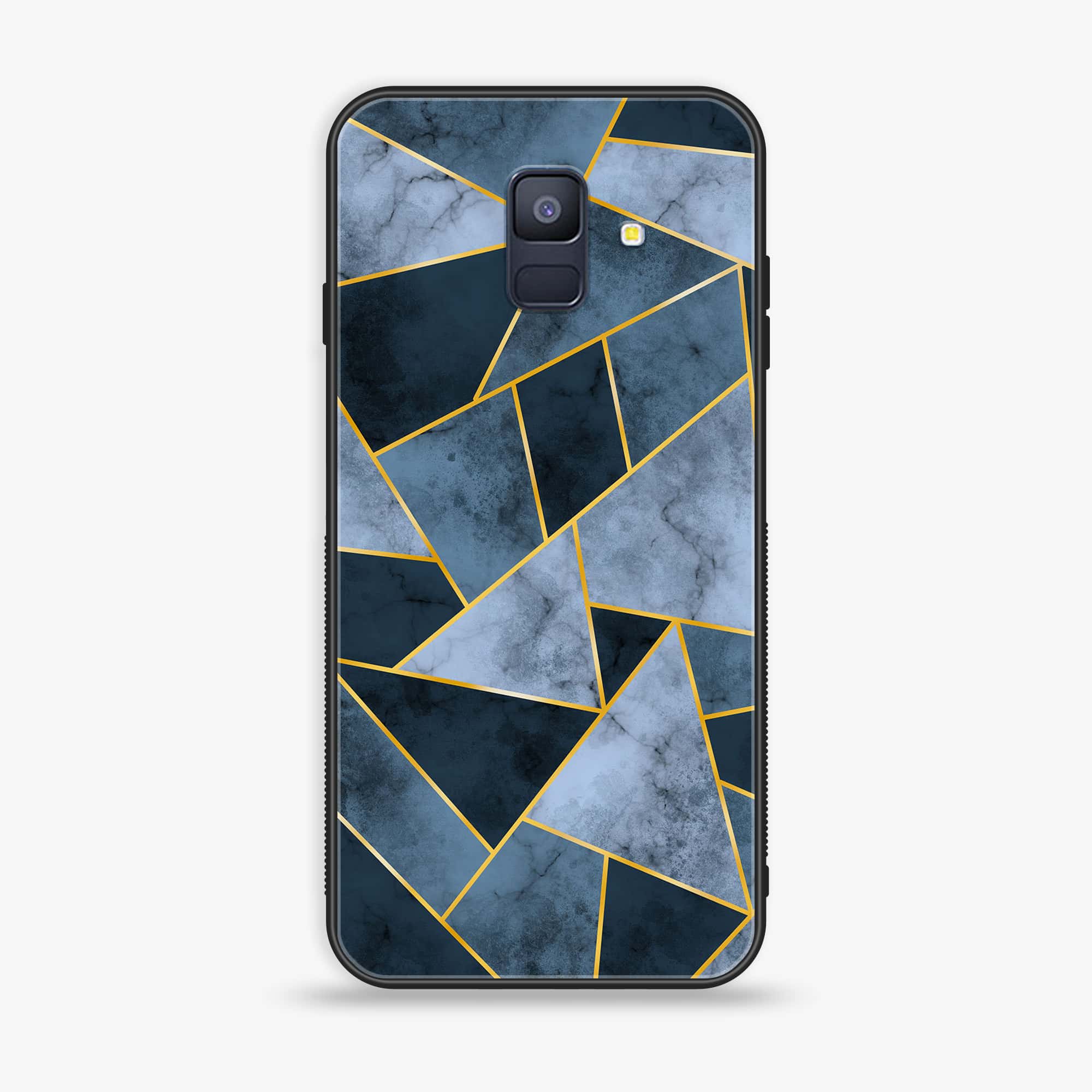 Samsung Galaxy A6 (2018) - Geometric Marble Series - Premium Printed Glass soft Bumper shock Proof Case