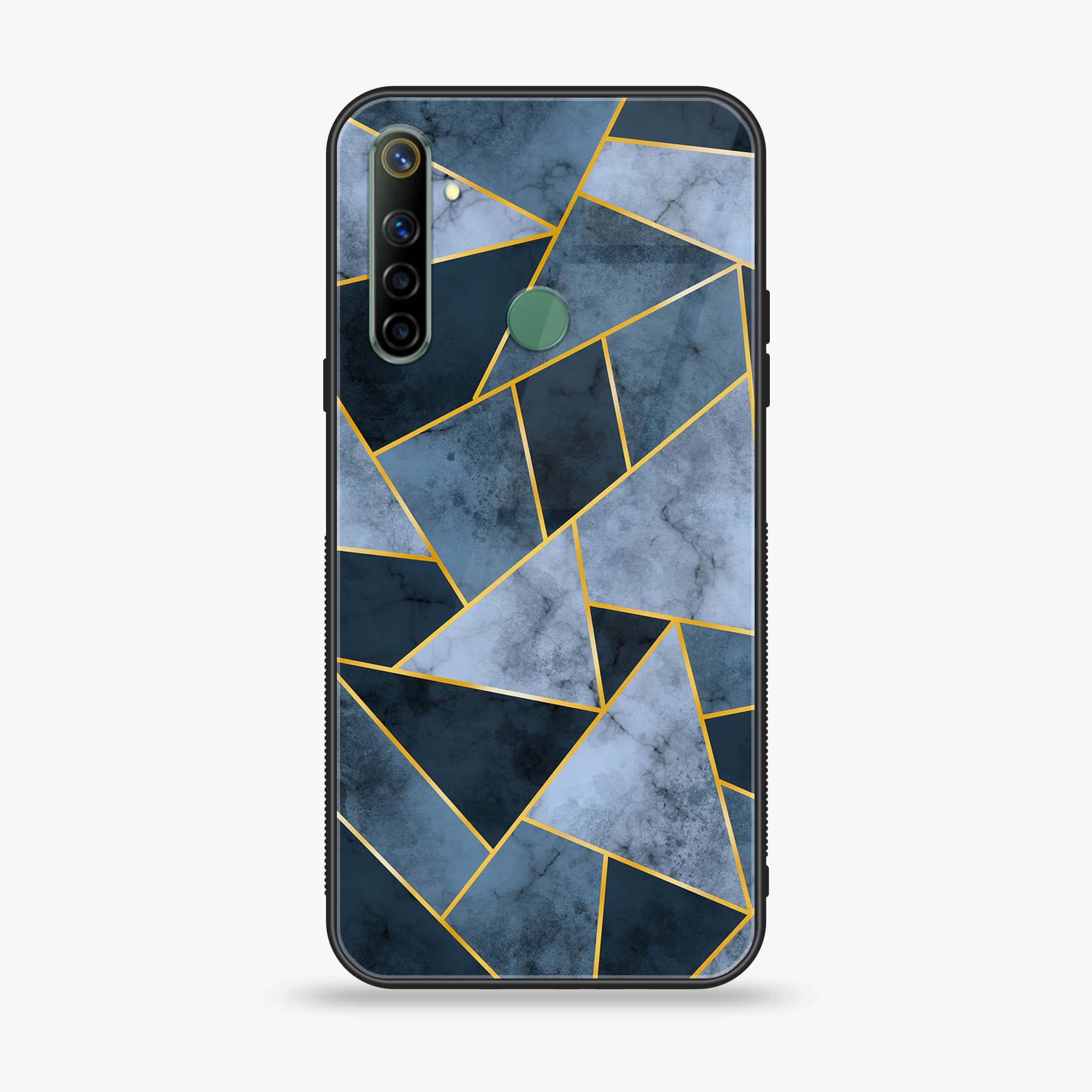 Realme Narzo 10 Geometric Marble Series Premium Printed Glass soft Bumper shock Proof Case