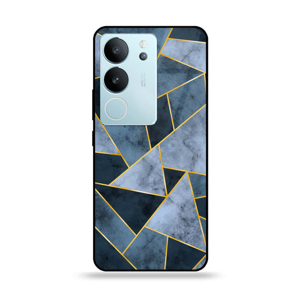 Vivo V29 - Geometric Marble Design 3 - Premium Printed Glass soft Bumper shock Proof Case CS-13749