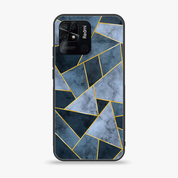 Xiaomi Redmi 10C - Geometric Marble Design 3 - Premium Printed Glass soft Bumper shock Proof Case  CS-33247