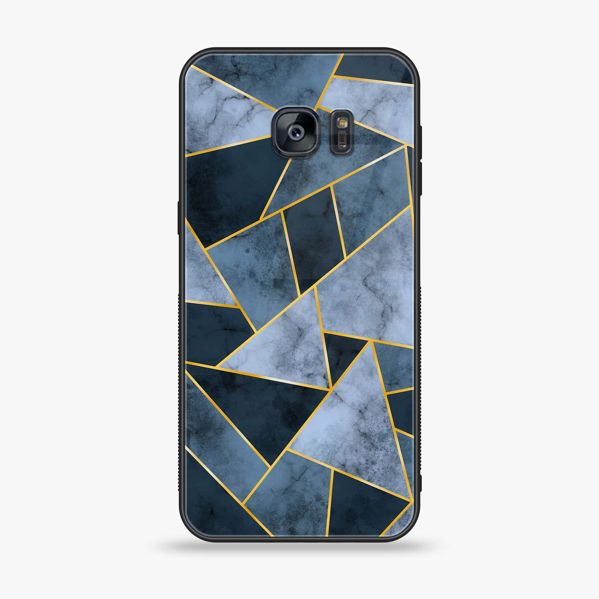 Samsung Galaxy S7 - Geometric Marble Series - Premium Printed Glass soft Bumper shock Proof Case