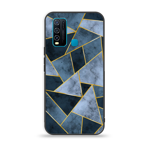 Vivo Y30/Y50 - Geometric Marble Design 3- Premium Printed Glass soft Bumper shock Proof Case CS-11538