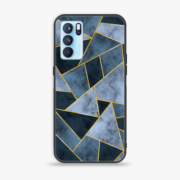 Oppo Reno 6 Pro - Geometric Marble Design 6- Premium Printed Glass soft Bumper shock Proof Case CS-11106