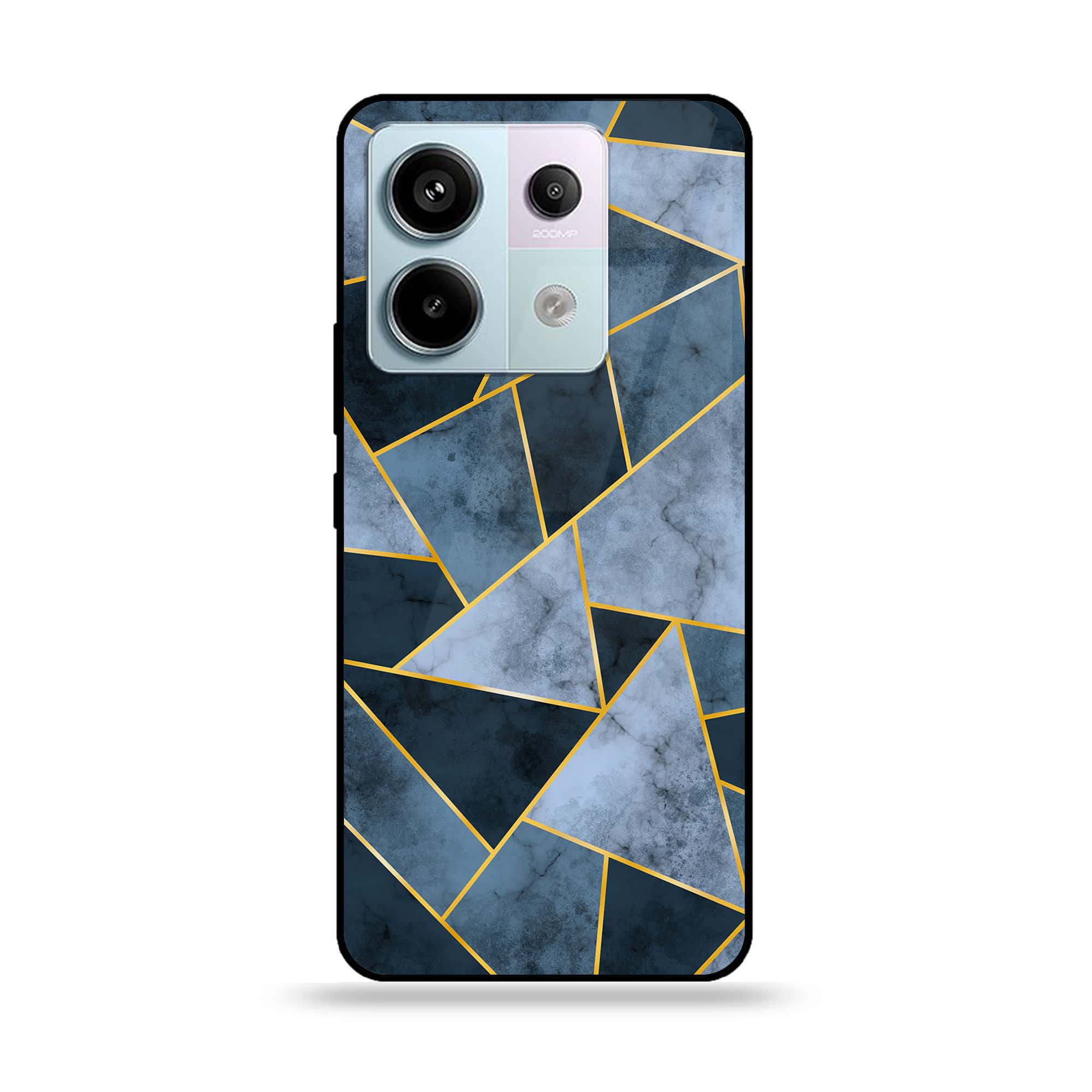 Redmi Note 13 - Geometric Marble Series - Premium Metal Printed soft Bumper shock Proof Case