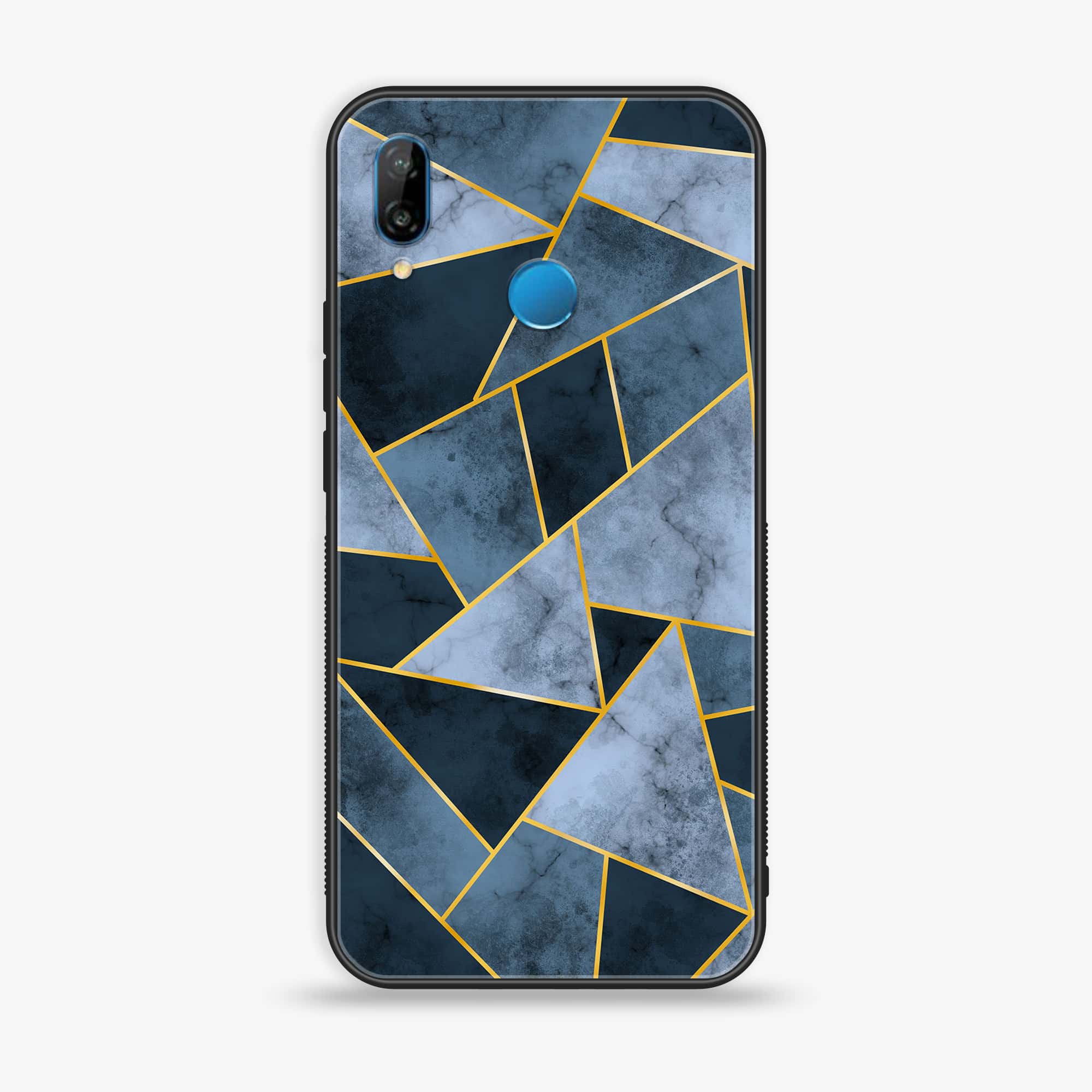 Huawei Y9 (2019) - Geometric Marble Series - Premium Printed Glass soft Bumper shock Proof Case