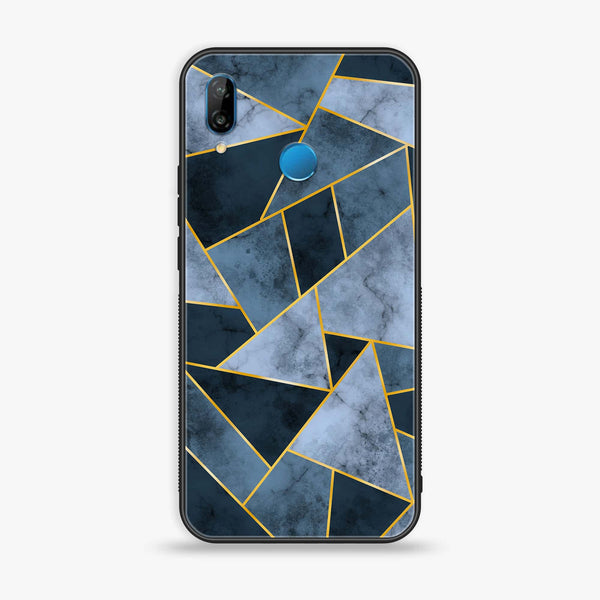 Huawei Y9 (2019) - Geometric Marble Series  Design 3- Premium Printed Glass soft Bumper shock Proof Case CS-21502