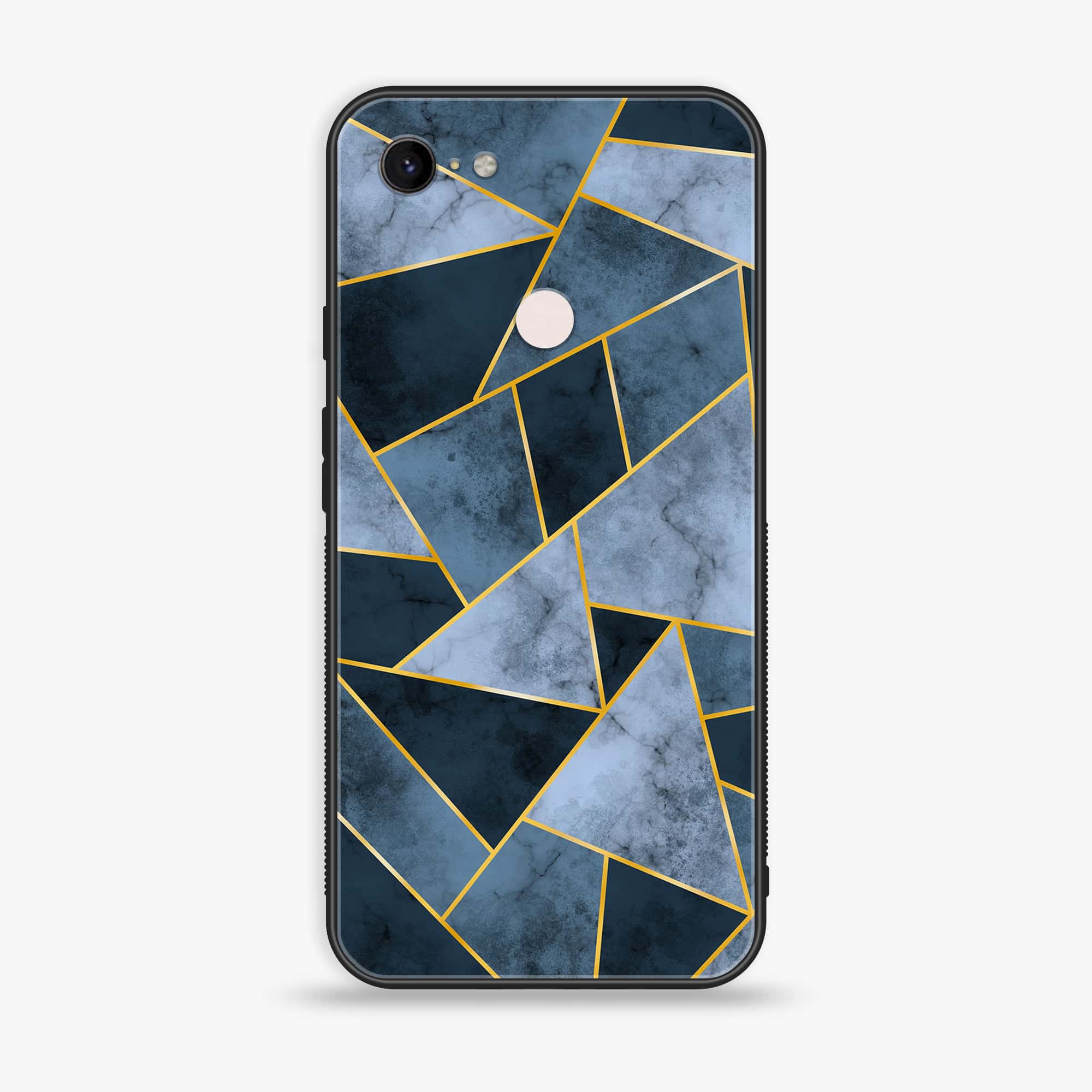 Google Pixel 3 - Geometric Marble Series - Premium Printed Glass soft Bumper shock Proof Case