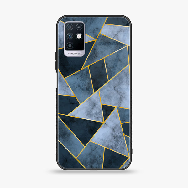 Infinix Note 10 Geometric Marble Design 3 Premium Printed Glass soft Bumper shock Proof Case CS-21057