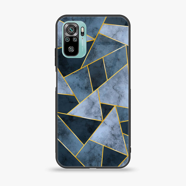 Xiaomi Redmi Note 10 - Geometric Marble Design 3 - Premium Printed Glass soft Bumper shock Proof Case CS-35614