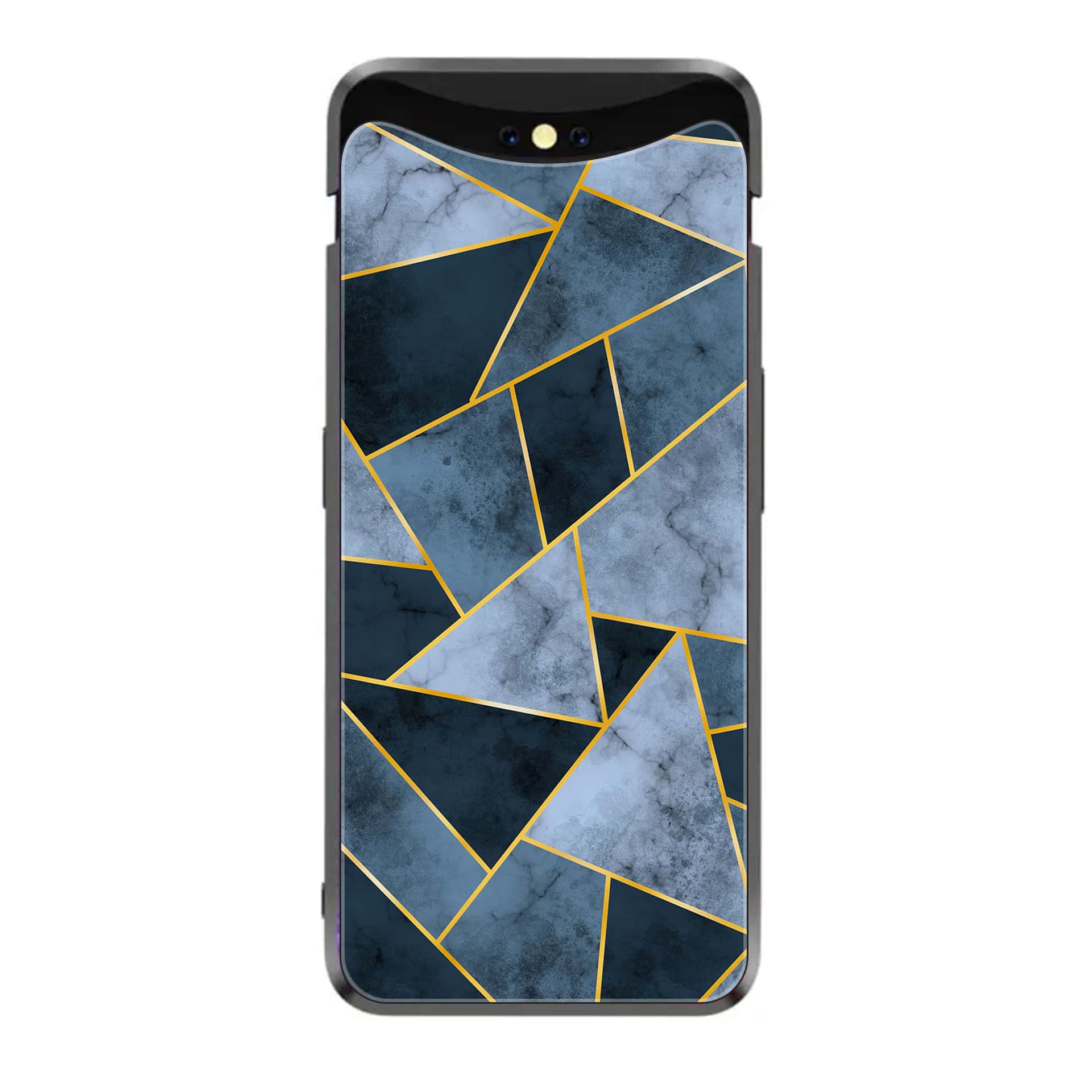 Oppo Find X - Geometric Marble Series - Premium Printed Glass soft Bumper shock Proof Case