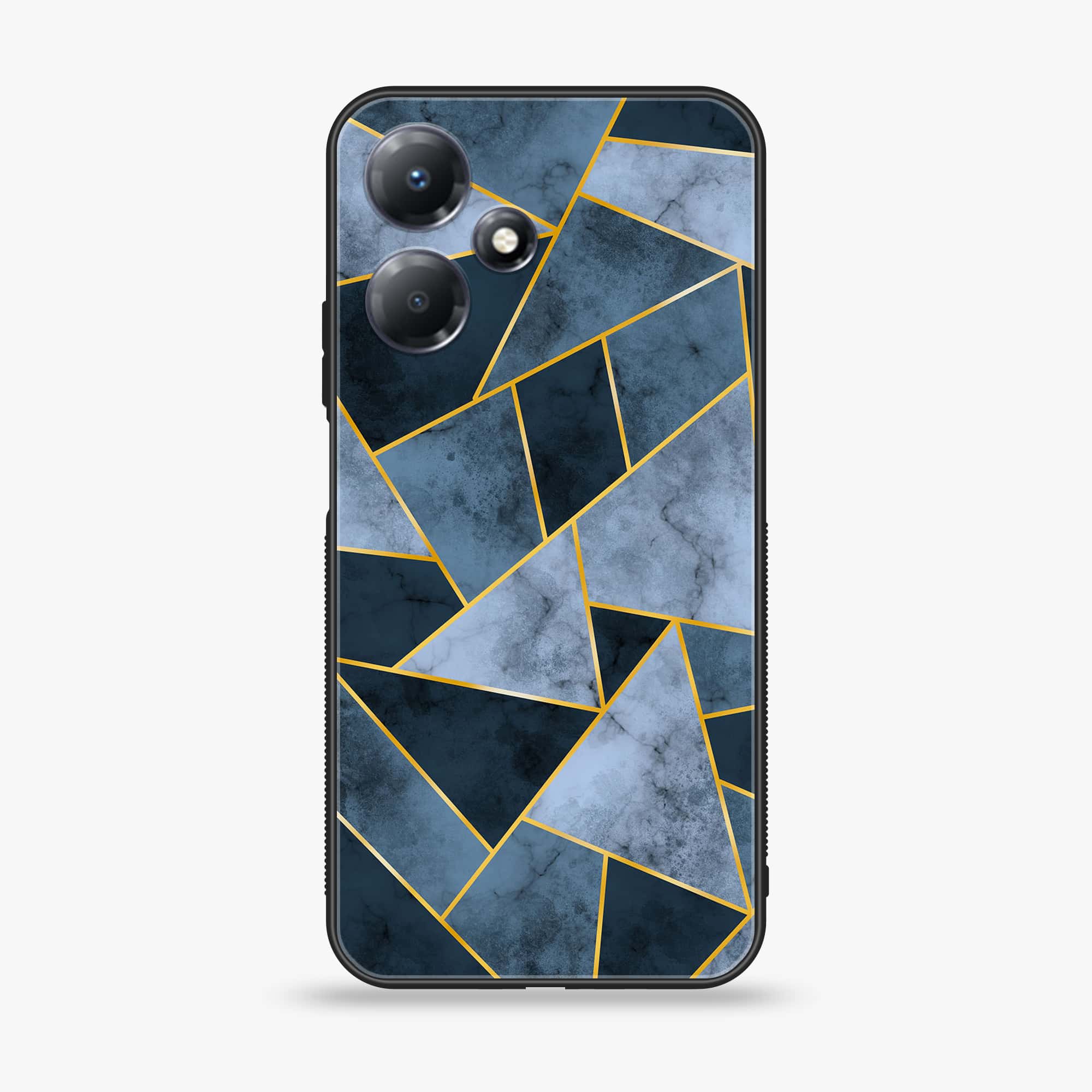 Infinix Hot 30 Play - Geometric Marble Series - Premium Printed Glass soft Bumper shock Proof Case