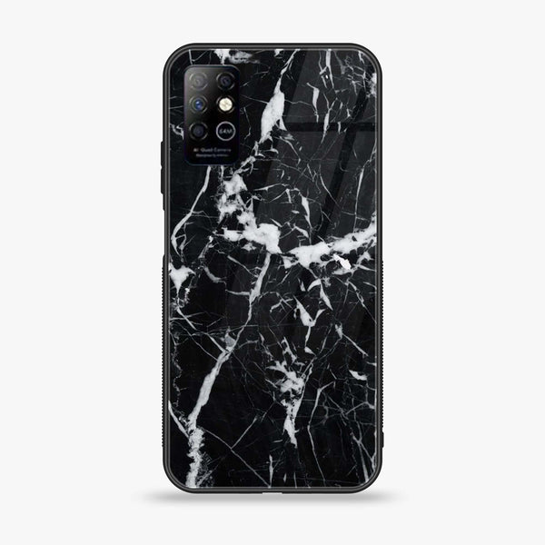 Infinix Note 8 - Black Marble Series  Design 6 - Premium Printed Glass soft Bumper shock Proof Case CS-19354