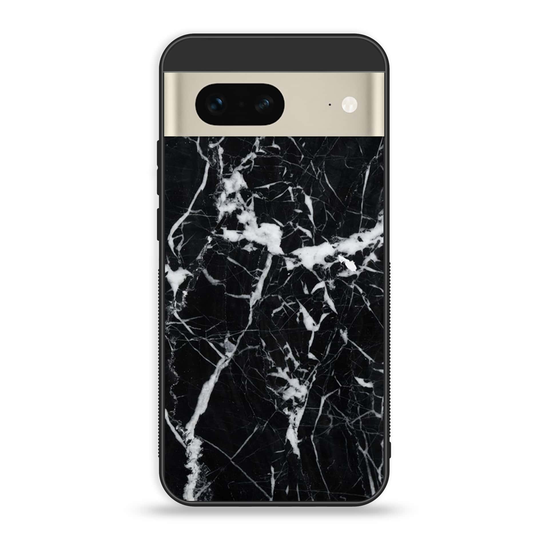 Google Pixel 7a  - Black Marble Series - Premium Printed soft Bumper Shock Proof Case