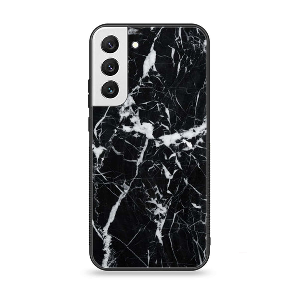 Samsung Galaxy S21 FE  - Black Marble Design 6 - Premium Printed Glass soft Bumper shock Proof Case CS-13637