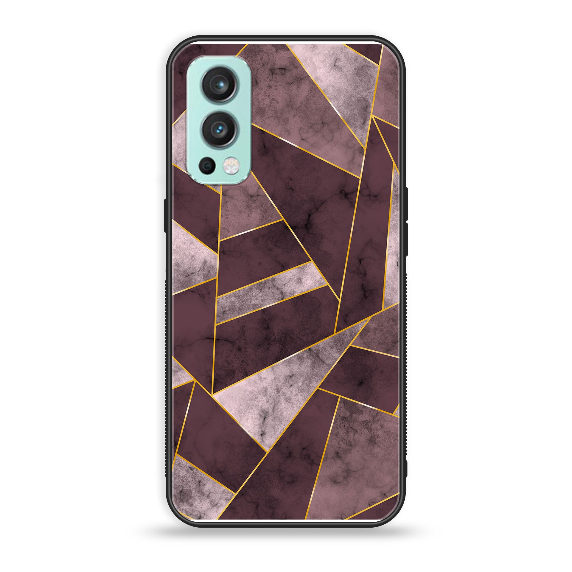 OnePlus Nord 2 5G - Geometric Marble Series - Premium Printed Glass soft Bumper shock Proof Case