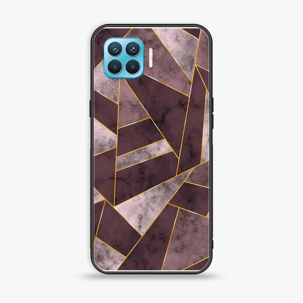 Oppo F17 - Geometric Marble  Design 2  - Premium Printed Glass soft Bumper shock Proof Case  CS-26716