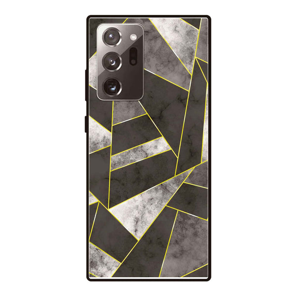 Galaxy Note 20 Ultra - Geometric Marble Series - Premium Printed Glass soft Bumper shock Proof Case CS-32455