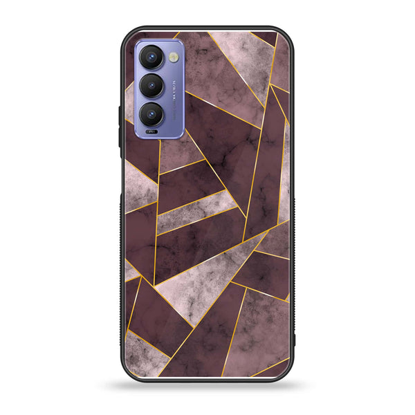 Tecno Camon 18 Geometric Marble Design 2 Premium Printed Glass soft Bumper shock Proof Case CS-8722