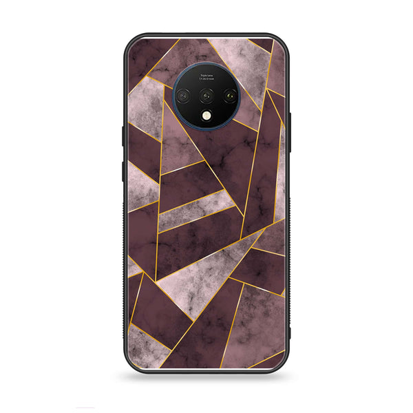 OnePlus 7T - Geometric Marble Design 2 - Premium Printed Glass soft Bumper shock Proof Case CS-17264