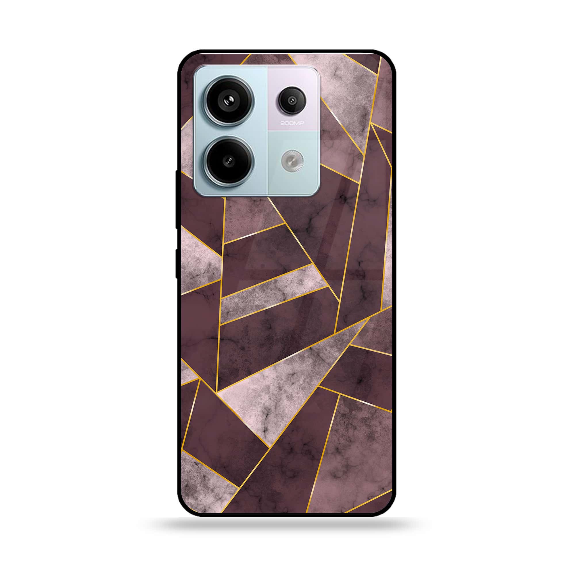 Redmi Note 13 - Geometric Marble Series - Premium Metal Printed soft Bumper shock Proof Case