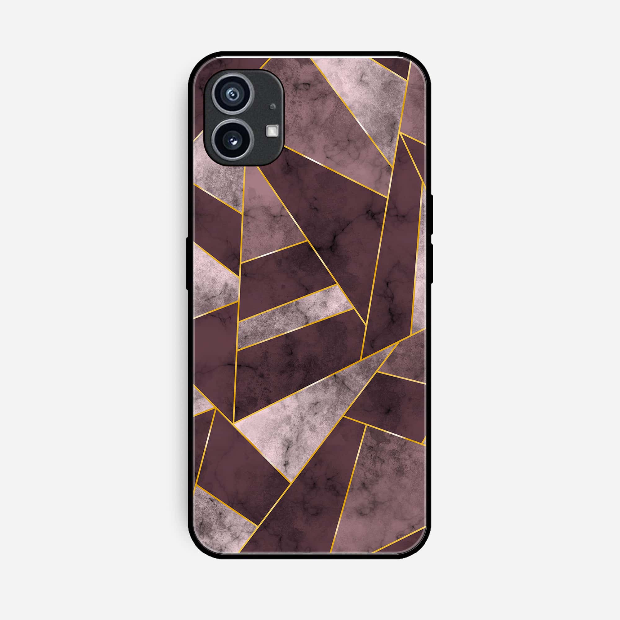 Nothing Phone (1) Geometric Marble Series Premium Printed Glass soft Bumper shock Proof Case