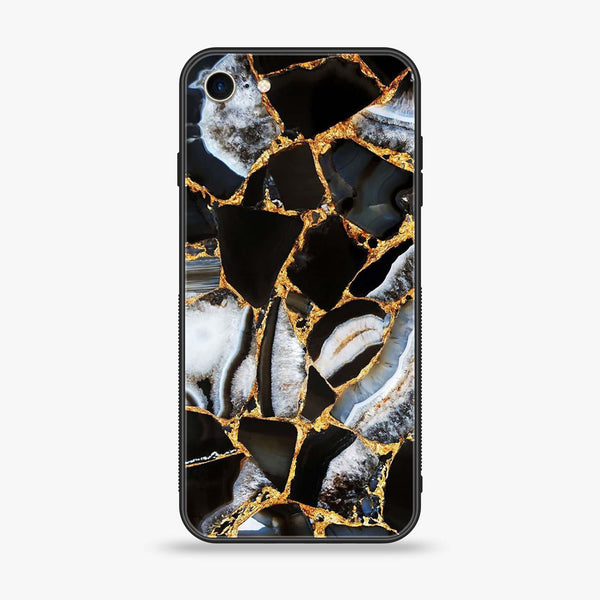iPhone 6 - Black Marble Series - Premium Printed Glass soft Bumper shock Proof Case
