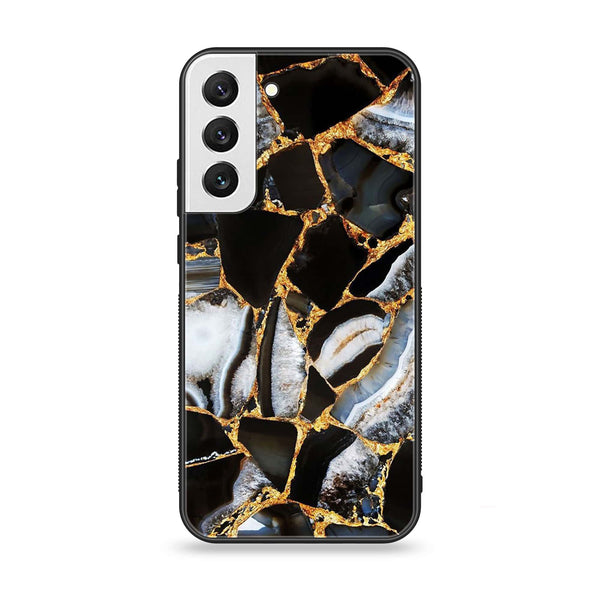 Samsung Galaxy S22 Plus - Black Marble Series - Premium Metal Printed soft Bumper shock Proof Case