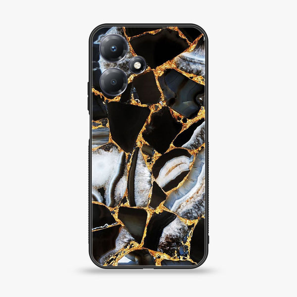 Infinix Hot 30 Play - Black Marble Design 5 - Premium Metal Printed soft Bumper Shock Proof Case CS-13542