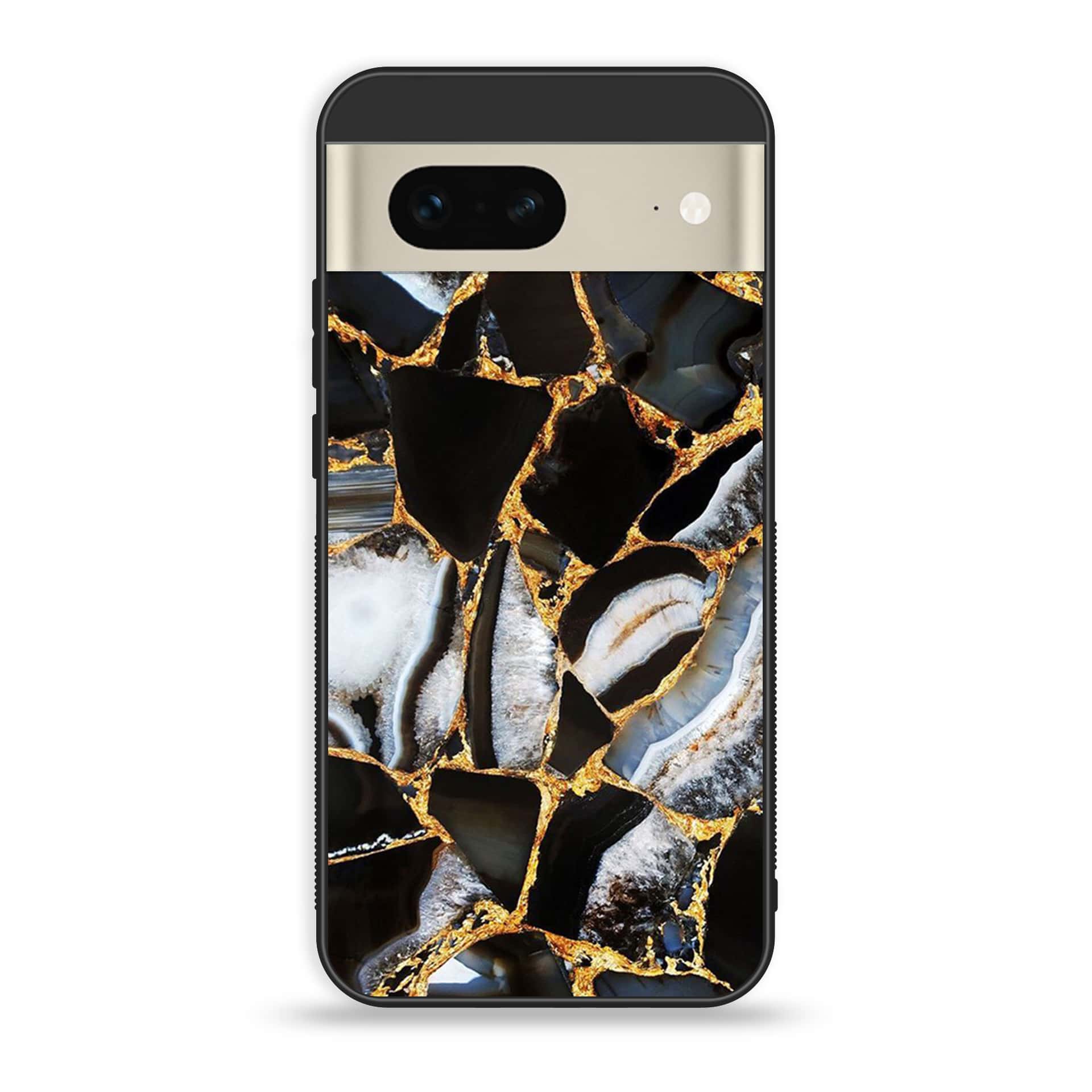 Google Pixel 7a  - Black Marble Series - Premium Printed soft Bumper Shock Proof Case