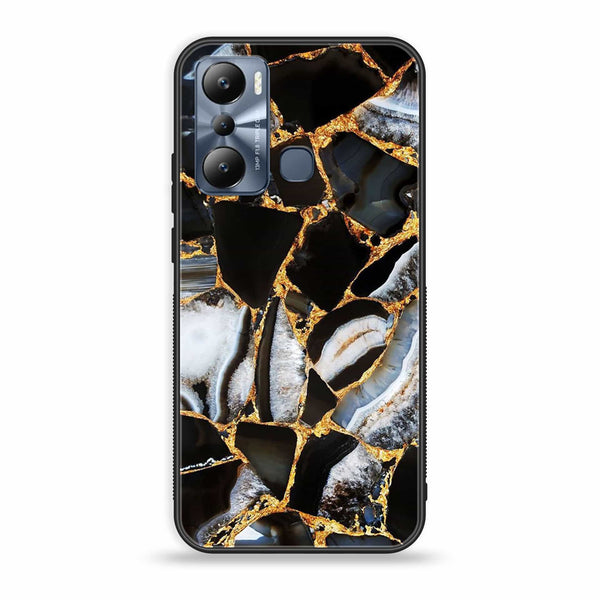Infinix Hot 20i   Black Marble Design 5 Premium Metal Printed soft Bumper shock Proof Case CS-49390
