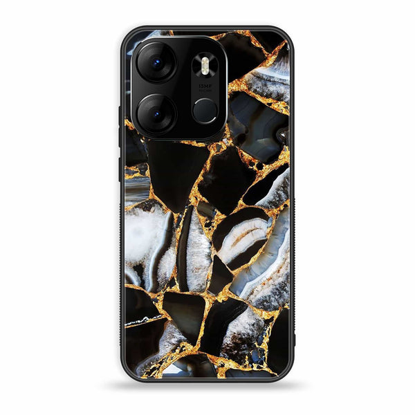 Tecno Spark Go 2023 - Black Marble Design 5 - Premium Printed Glass soft Bumper shock Proof Case CS-22632