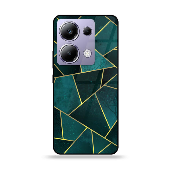 POCO M6 Pro - Geometric Marble Series - Premium Printed Glass soft Bumper shock Proof Case