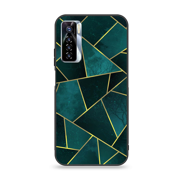 Tecno Camon 17 Pro - Geometric Marble Series - Premium Printed Glass soft Bumper shock Proof Case
